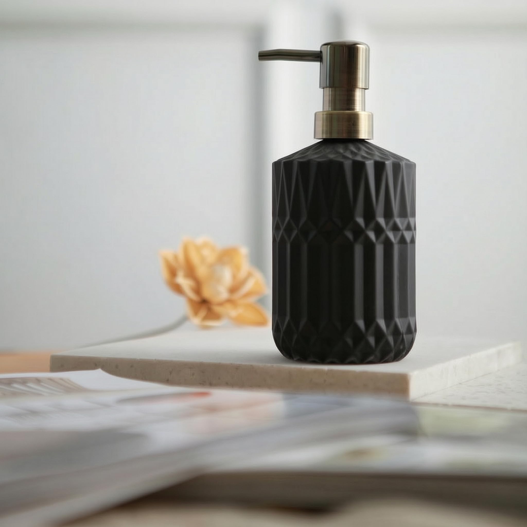 Flacone dispenser in vetro ricaricabile per sapone,verde