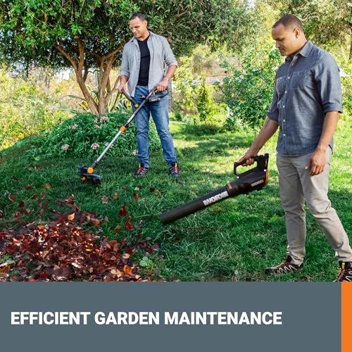 Image of Worx 20V 12 inch Cordless String Trimmer & 360 CFM Leaf Blower Combo, 2 Batteries & Charger Included, WG930.2