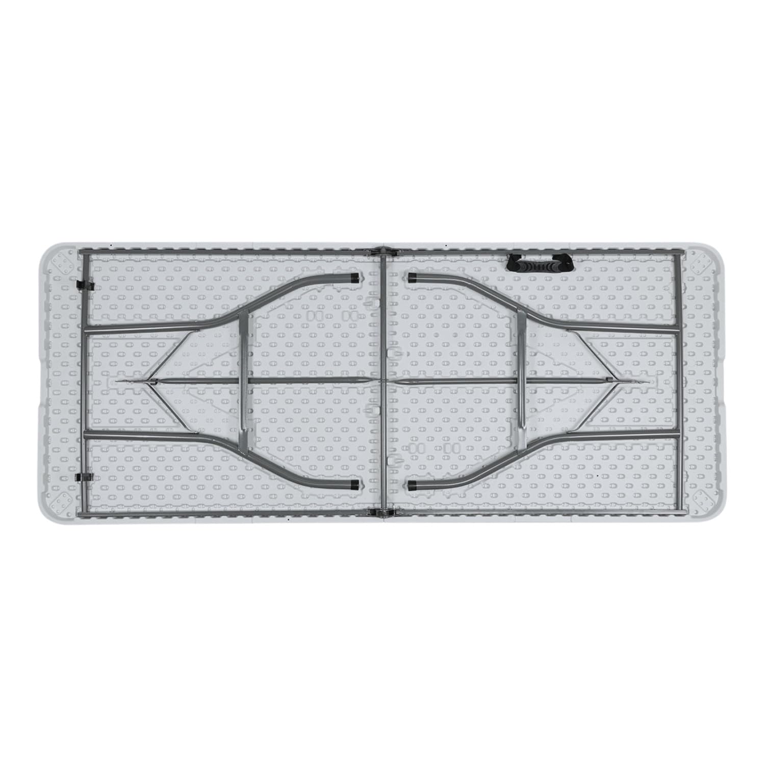 Dayron Mesa de Catering y Camping Plegable Portátil Rectangular 122cm, 150cm, 180cm, 240cm | Multiusos: Camping, Eventos en Espacios Exteriores o Interiores | Resina Blanca y Patas de Acero