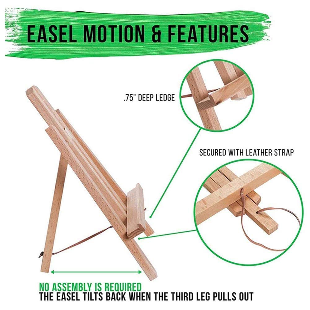 Caballete trapezoidal de escritorio de 16 pulgadas para pintura fotográfica, portátil, útil, soporte para trípode, caballete para estudiantes y aulas