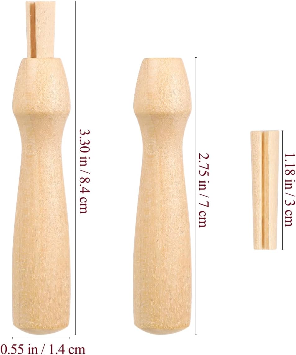 COHEALI 10Pcs Wooden Punch Needle Handles Replacement for Needle Felting Tools Ergonomic Smooth Wood Grips for DIY Wool Crafting Supplies