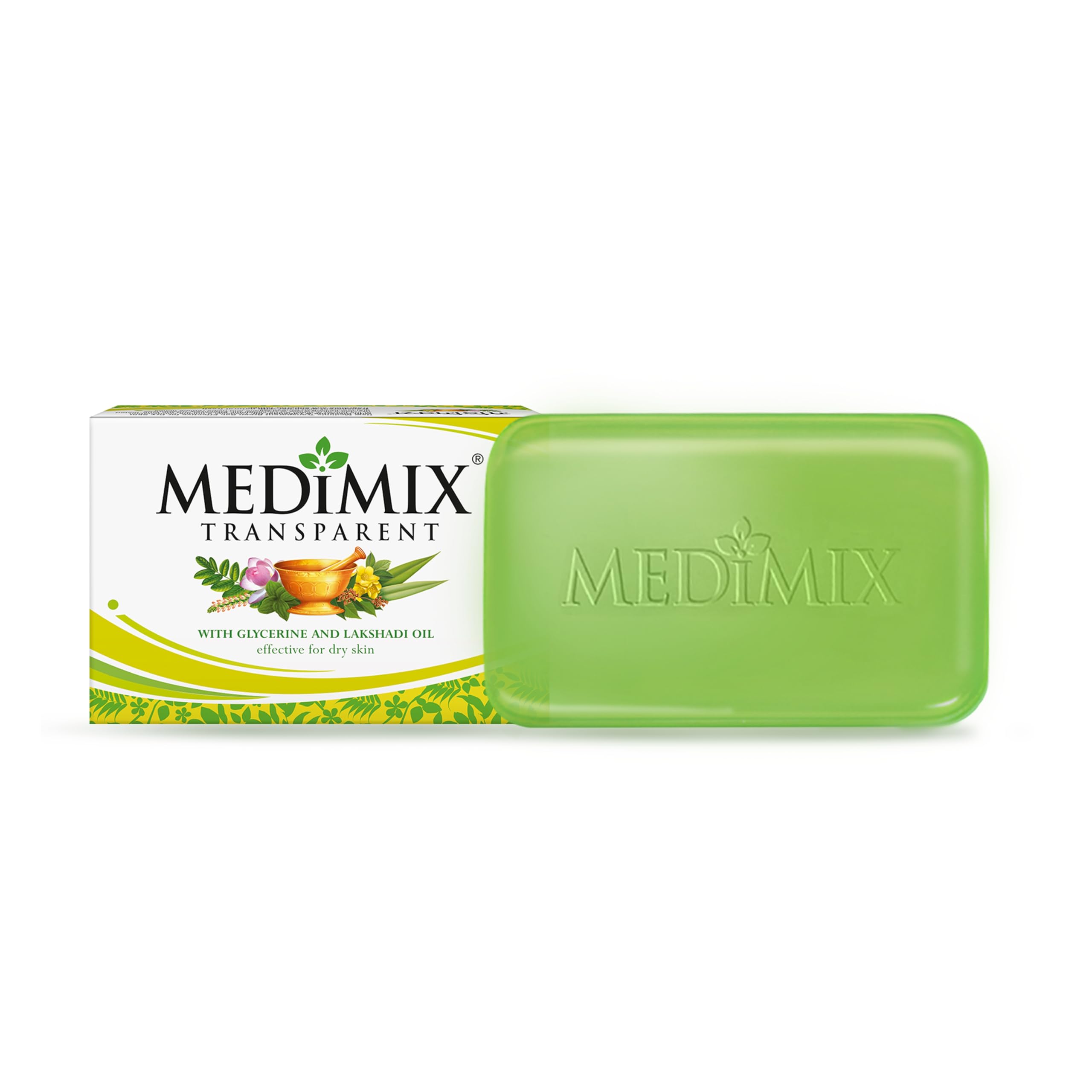 MedimixTransparent - 125g | Pack of 6 | Bathing Bar For dry Skin | With Glycerine and Lakshadi Oil |