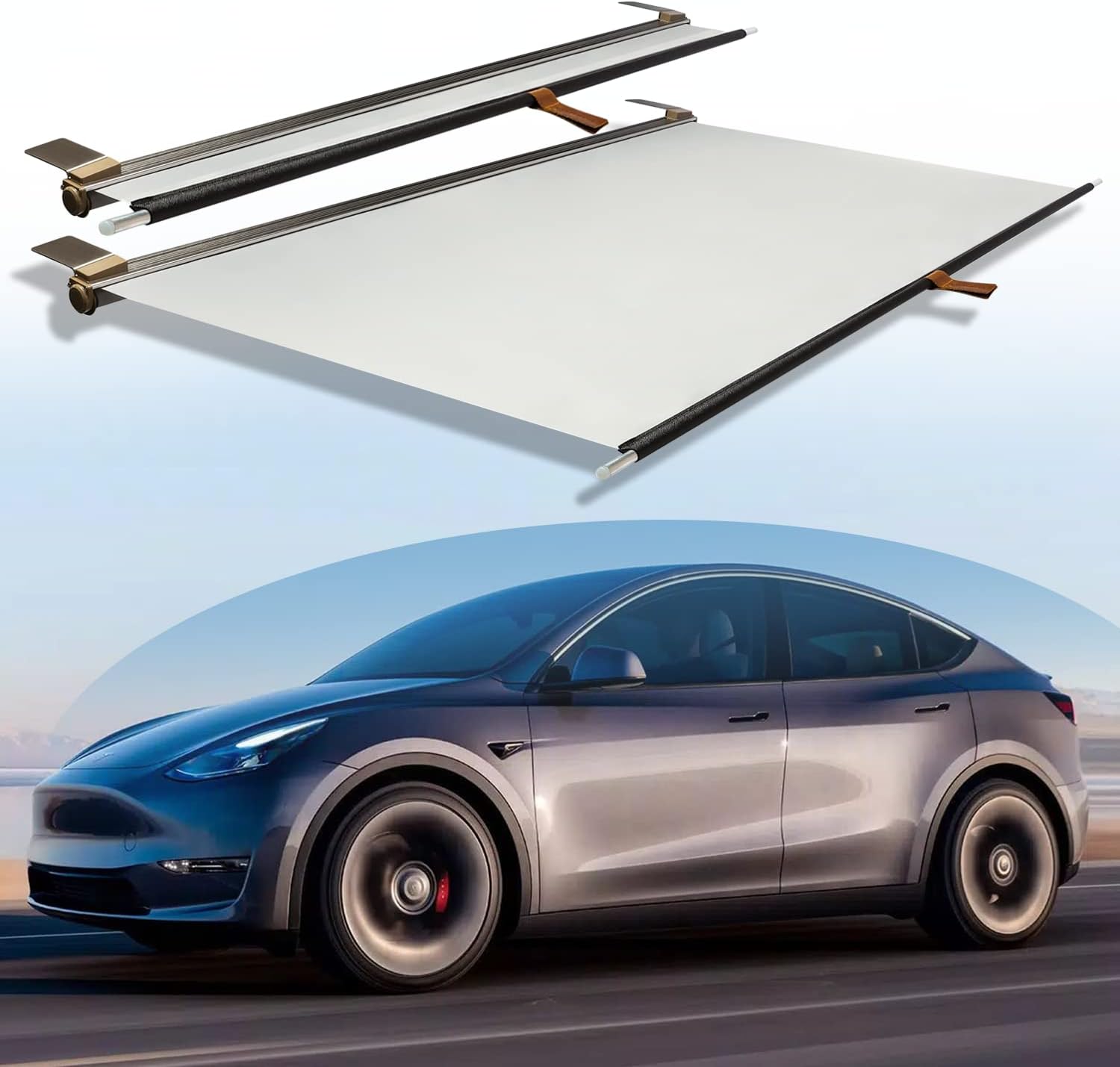 Overcheuk Tesla Model Y Sunshade Retractable Sun Shade for Tesla Model Y Tesla