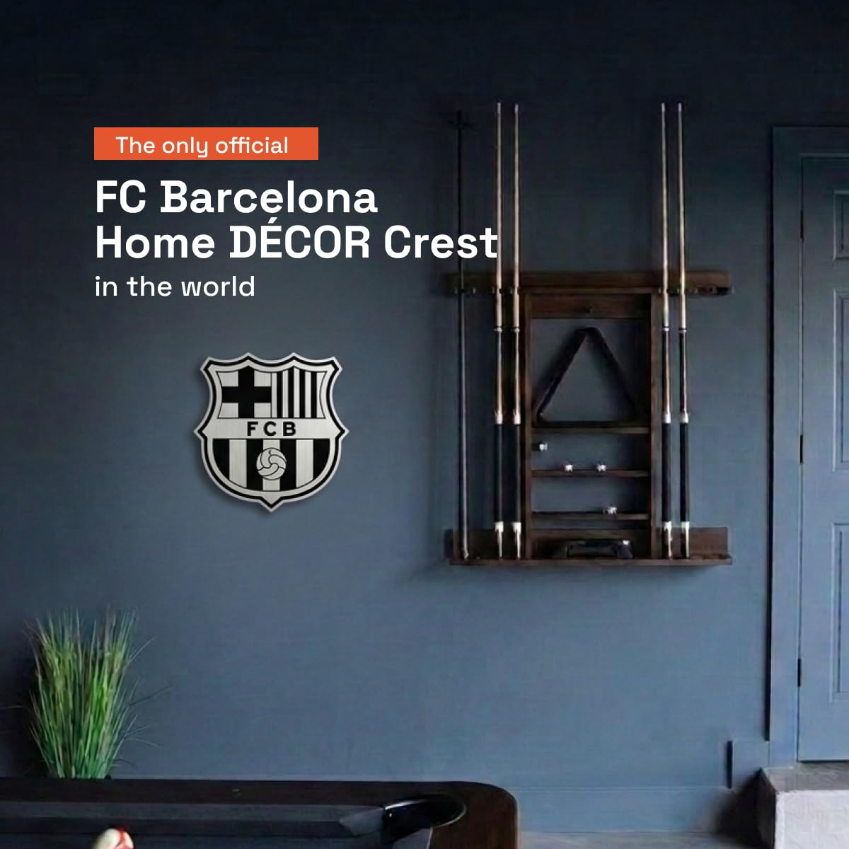 Licensed Decor FC Barcelona sous licence officielle (47 x 47 cm) 10 mm en aluminium brossé composite, Mutli Colour