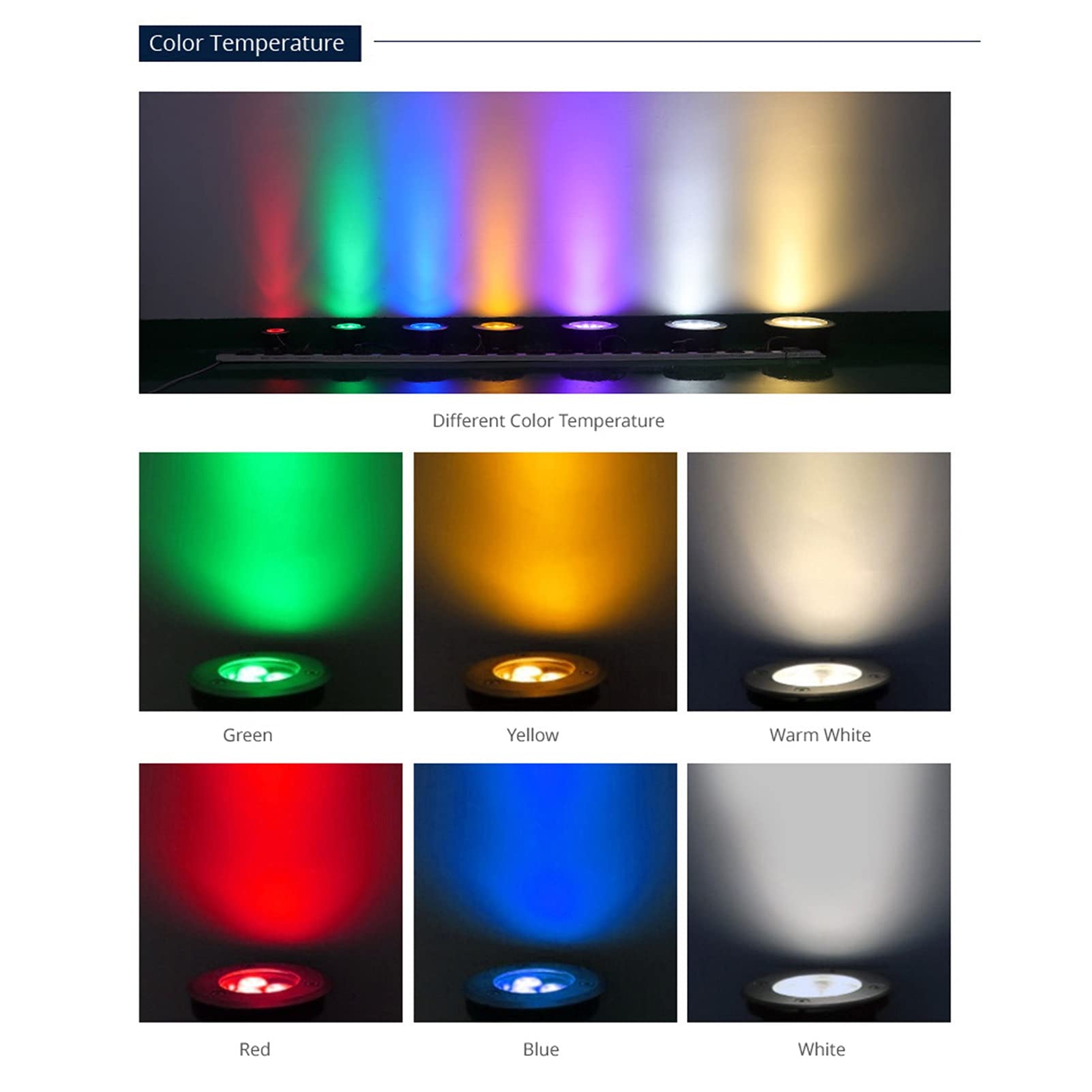 Luci di fontana subacquea LED 2Pack IP68 impermeabile 24V incorporato 3w luci piscina in acciaio inox (Natural)