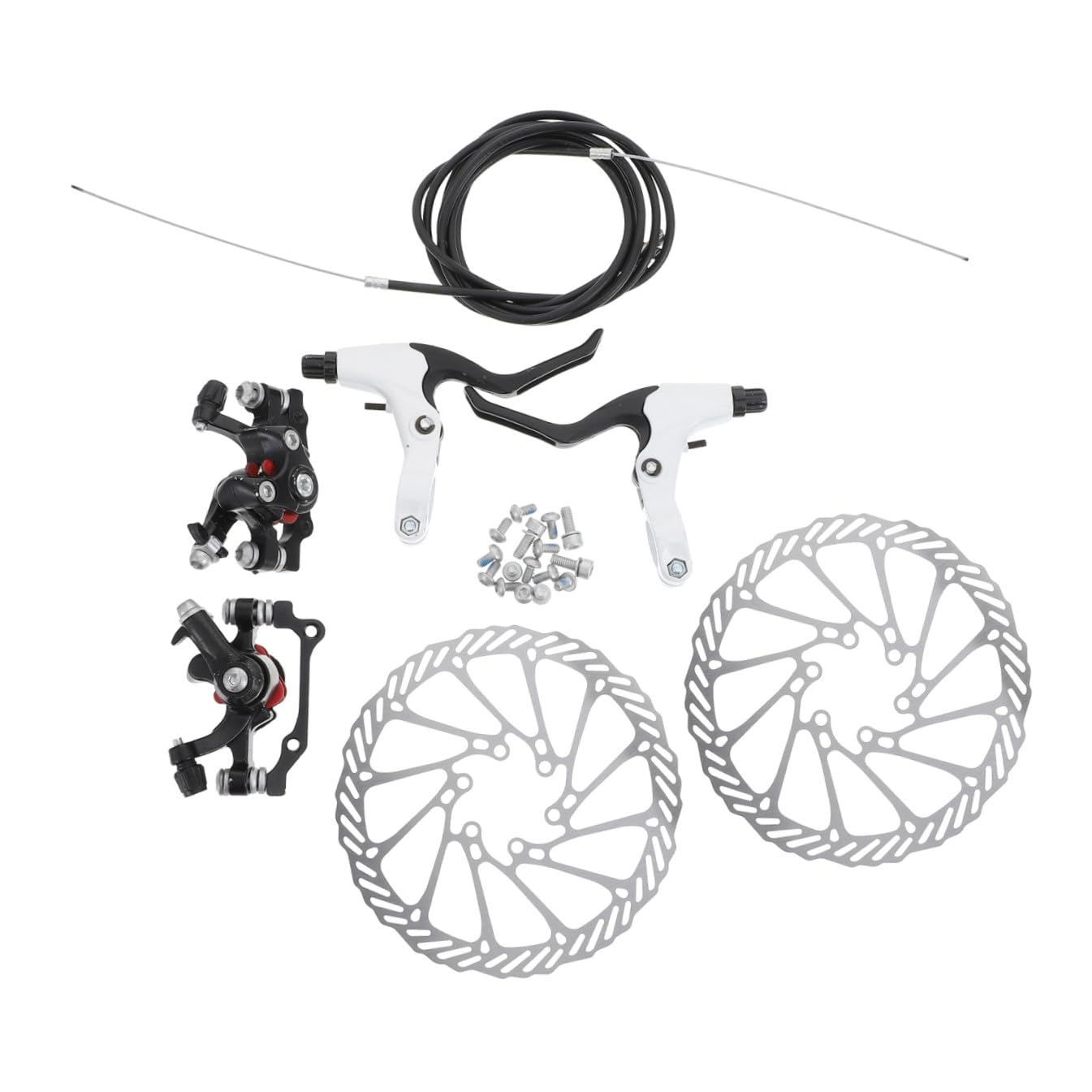 1 Satz Hydraulische Scheibenbremsen Set für Mountainbike Hochleistungs Bremszubehör mit Langlebigem Material Optimierter Wärmeableitung und Verbessertem Reibungskoeffizienten für