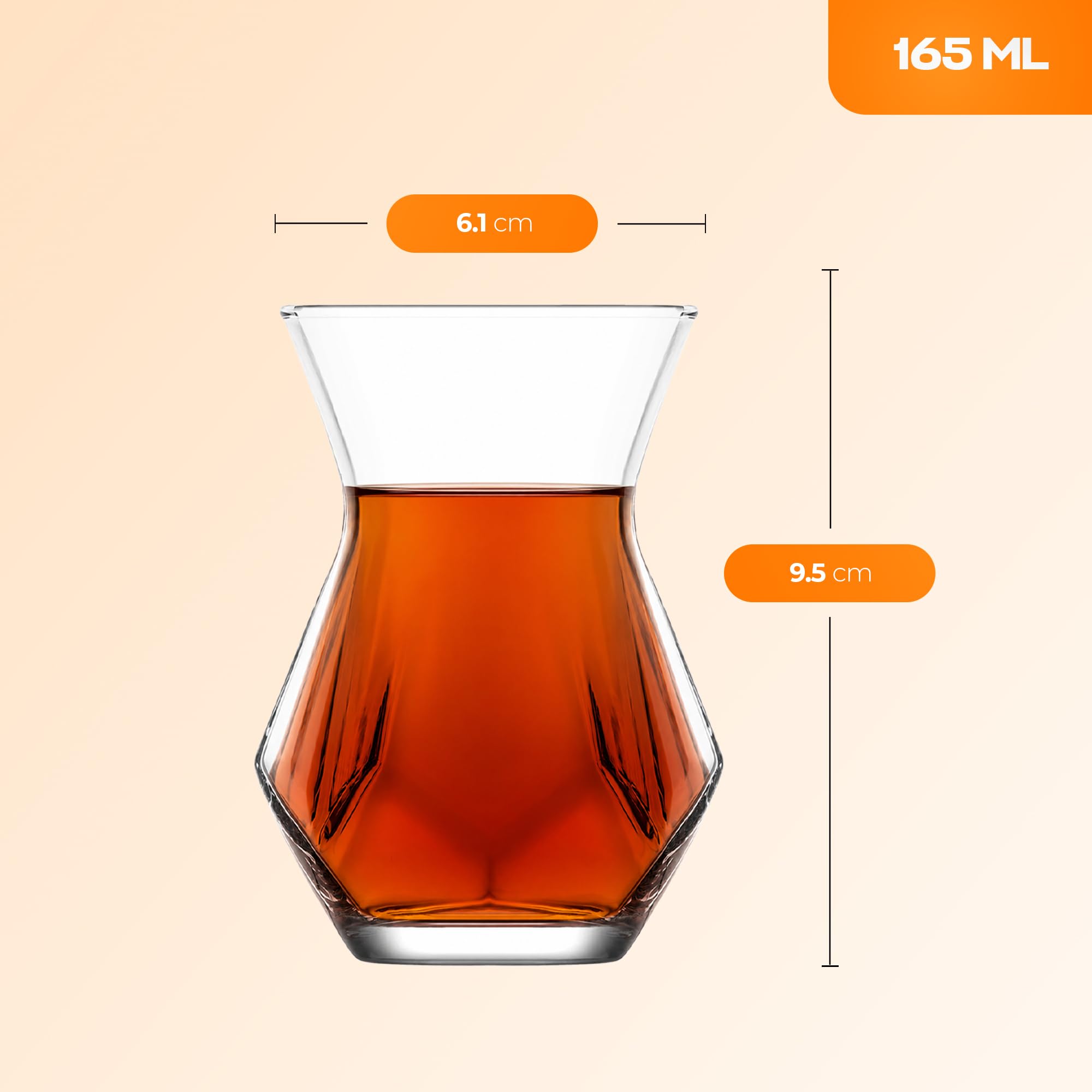 NORDIC SCHILLER Türkische Teegläser Set 165ml 48-teilig