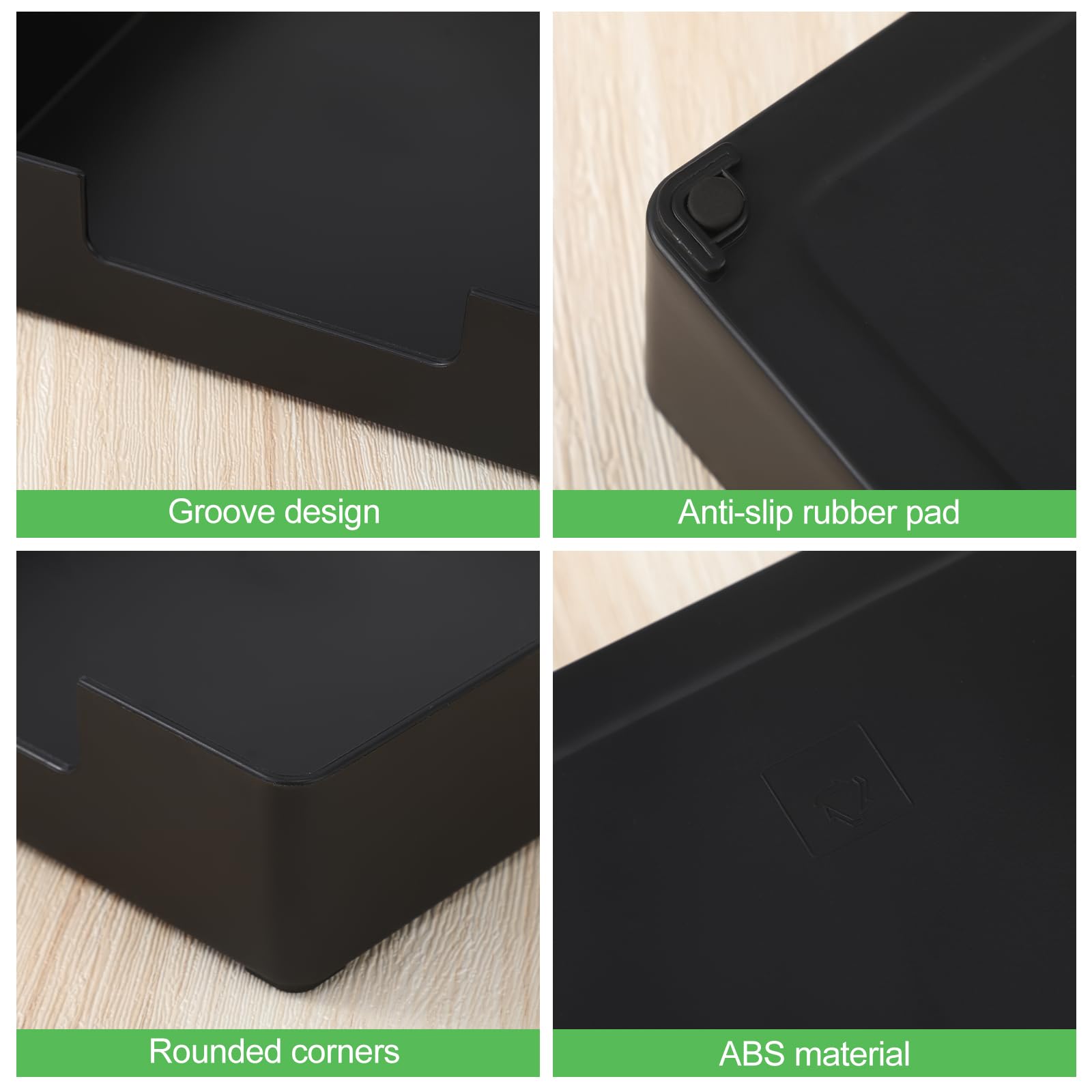 Cinnvoice 2 bandejas apilables para cartas, 12.99 x 9.65 x 2.28 pulgadas, rectangulares de plástico, organizadores de archivos de escritorio para cartas, oficina, escritorio, aula, cajón de
