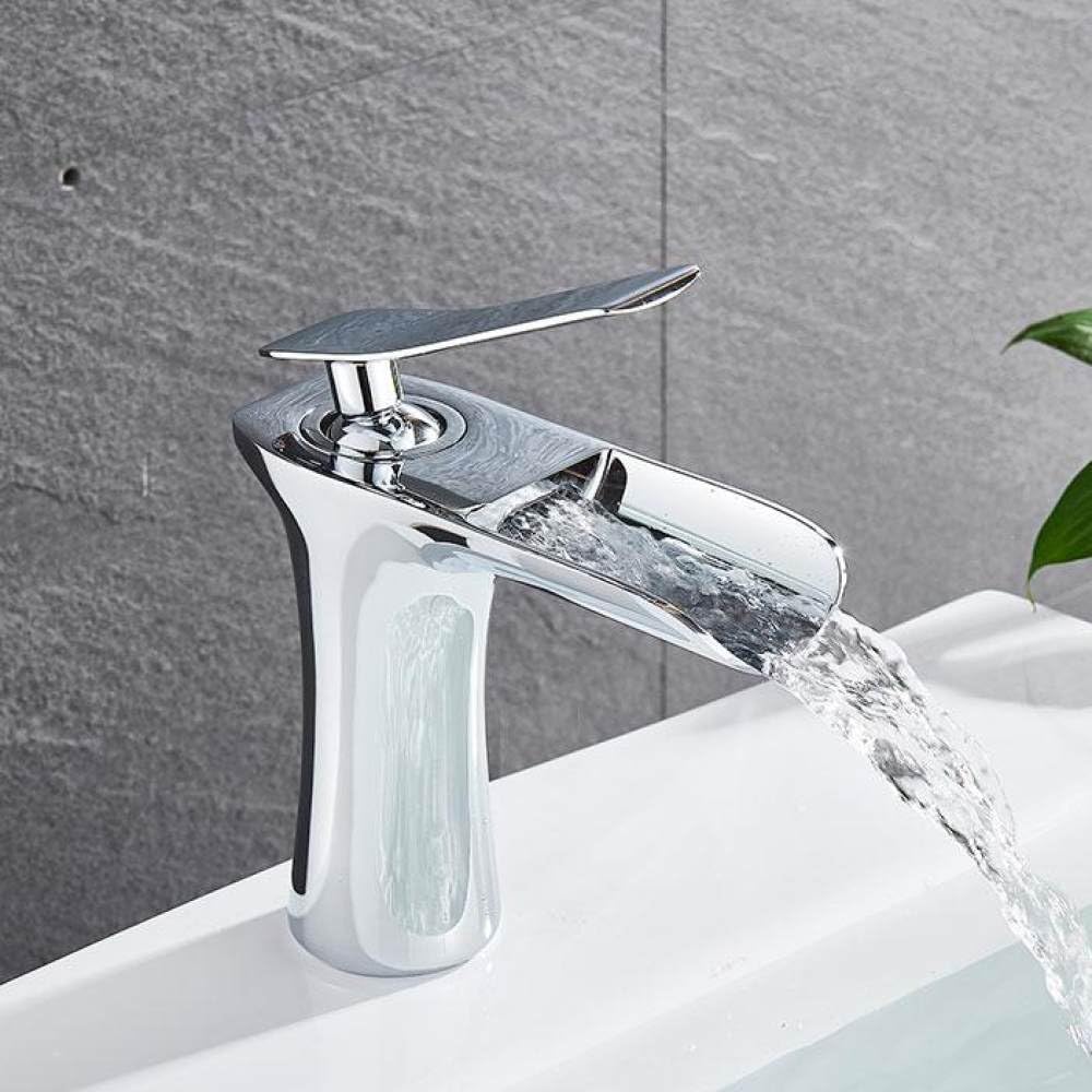 Mitigeur de salle de bain anti-éclaboussures avec commande eau chaude froide