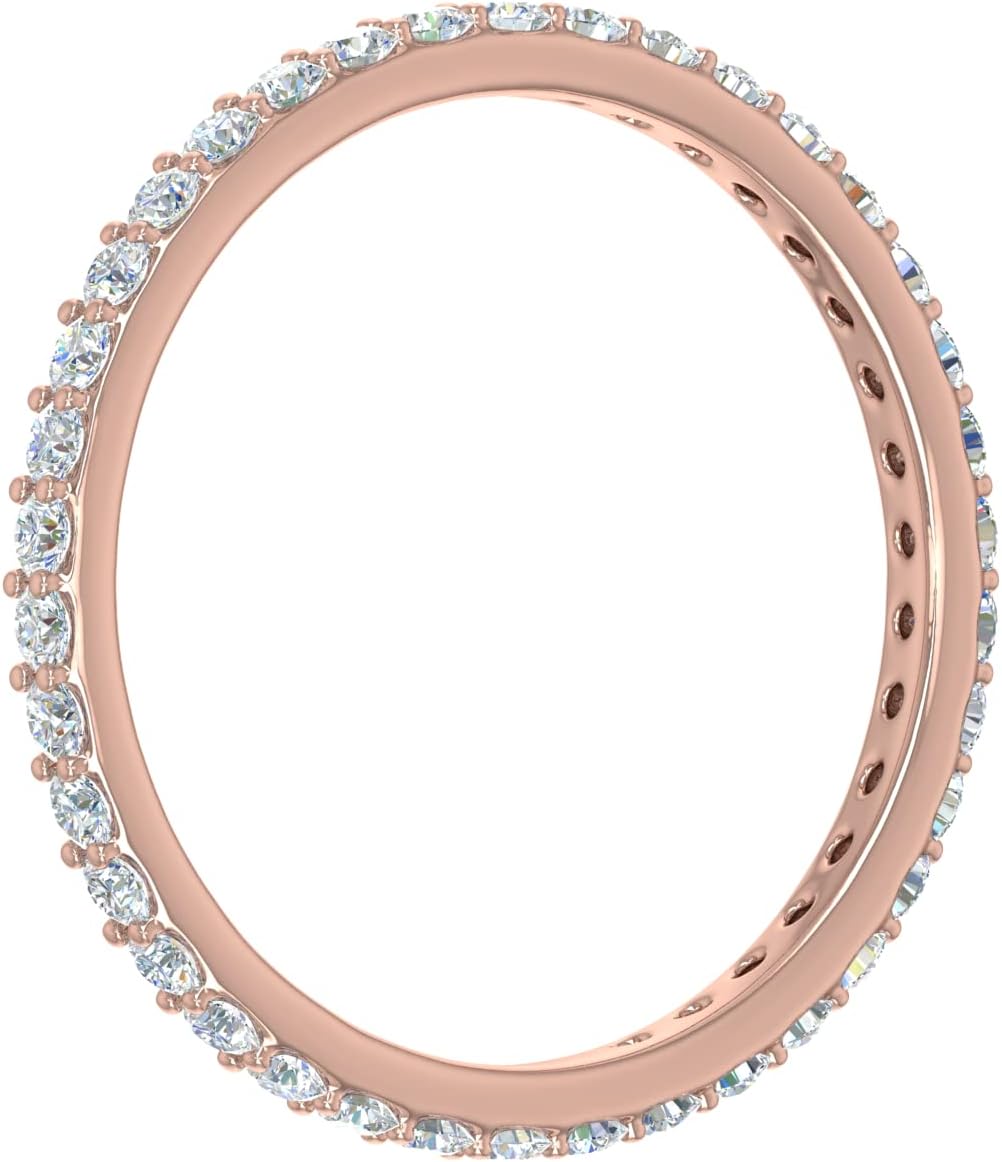 1/2 to 0.55 Carat Diamond Eternity Wedding Band in 10K Gold - IGI Certified