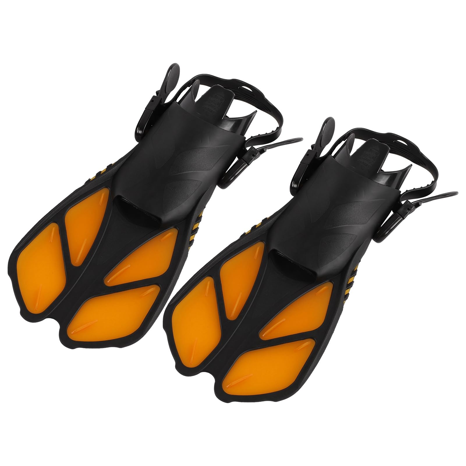 Pinne da snorkeling variabili, 2 pezzi, in morbido TPR con tacco aperto, pinne lunghe per nuoto e immersioni (arancione), perfette per snorkeling e nuotatori
