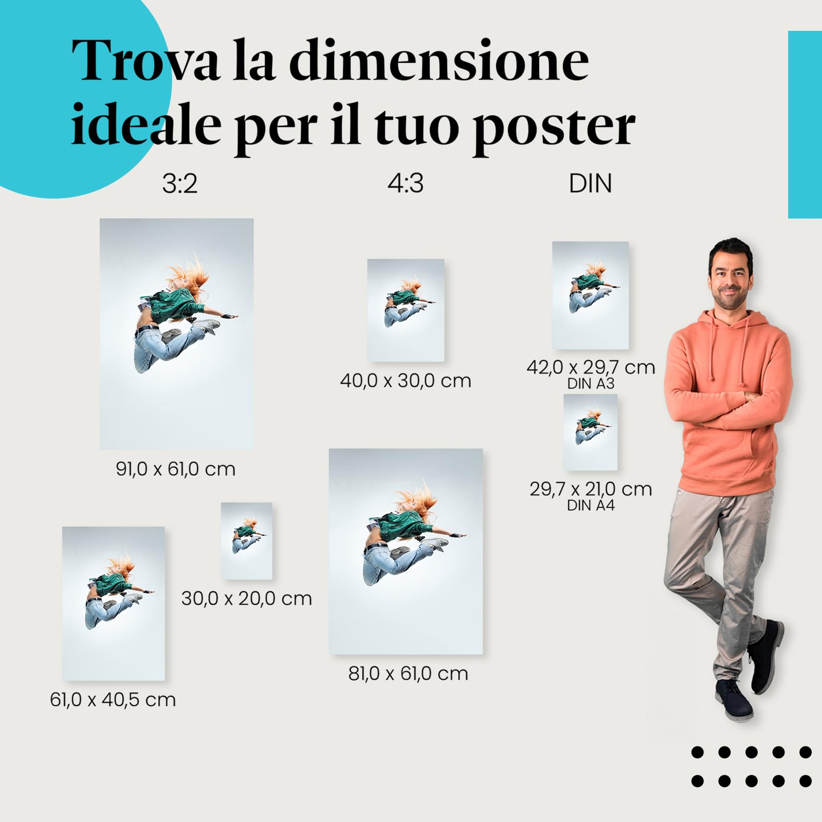 Postereck - 0637 - Hip hop, salto ballerina donna street dance musica - Decorazione da Parete, Stampa Artistica, Arredamento Interni, Stampa Fotografica - Tela - 100,0 cm x 75,0 cm