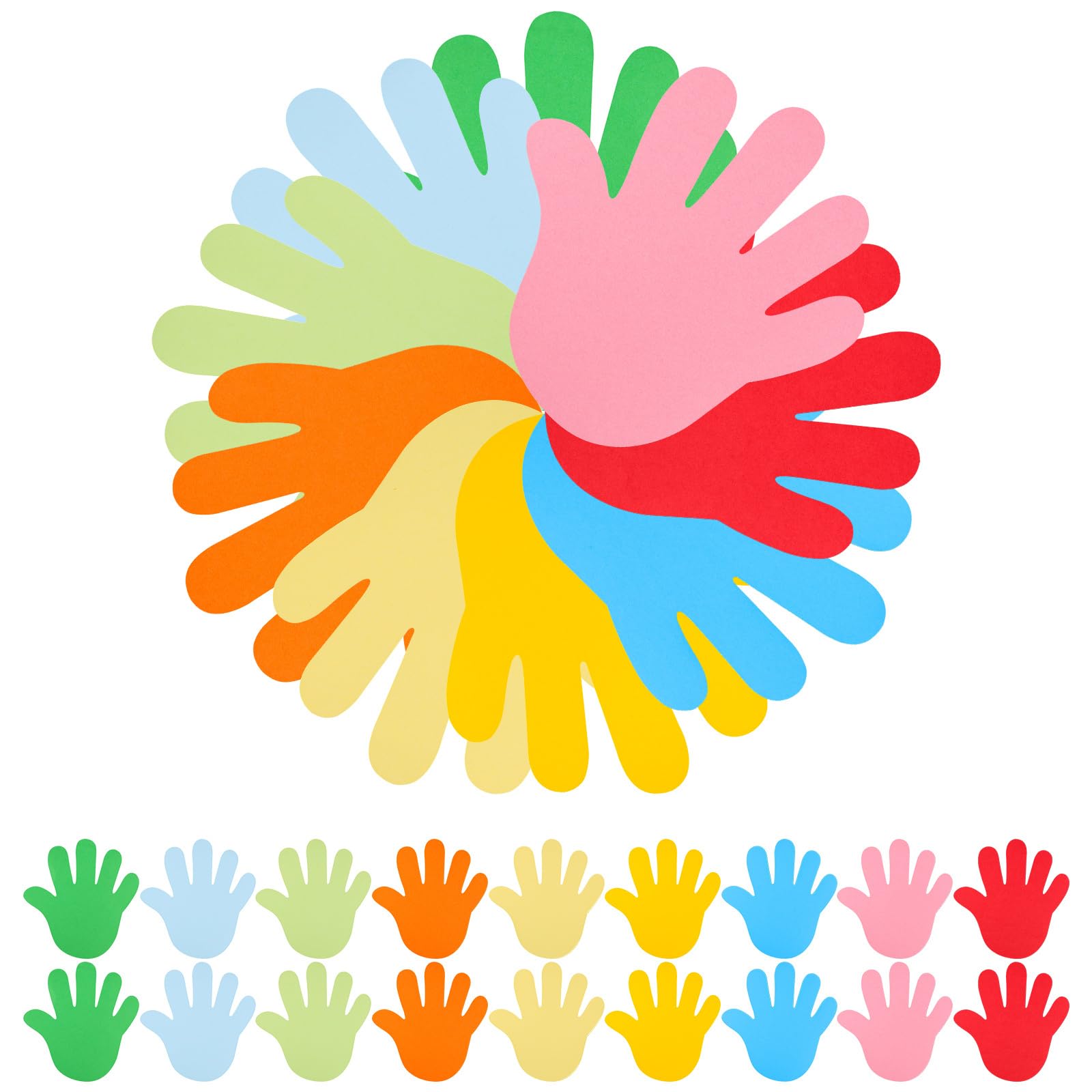 MAGICLULU Farbige Papierausschnitte Handform 72 Stück Kinder DIY Papierschnitt Kunstdekore Klassenzimmer Wanddekoration Für Schule Und Party