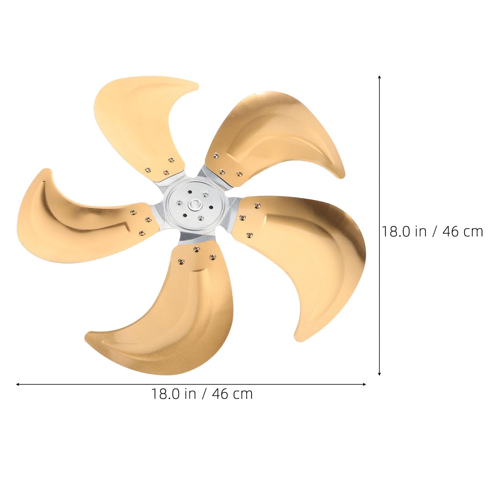50 cm (20 Zoll) Lüfter Ersatzblätter 5 Flügel Aluminium 3/8" Bohrung Robuster Propeller für Stand-/Sockel-/Deckenventilatoren, ideal für max