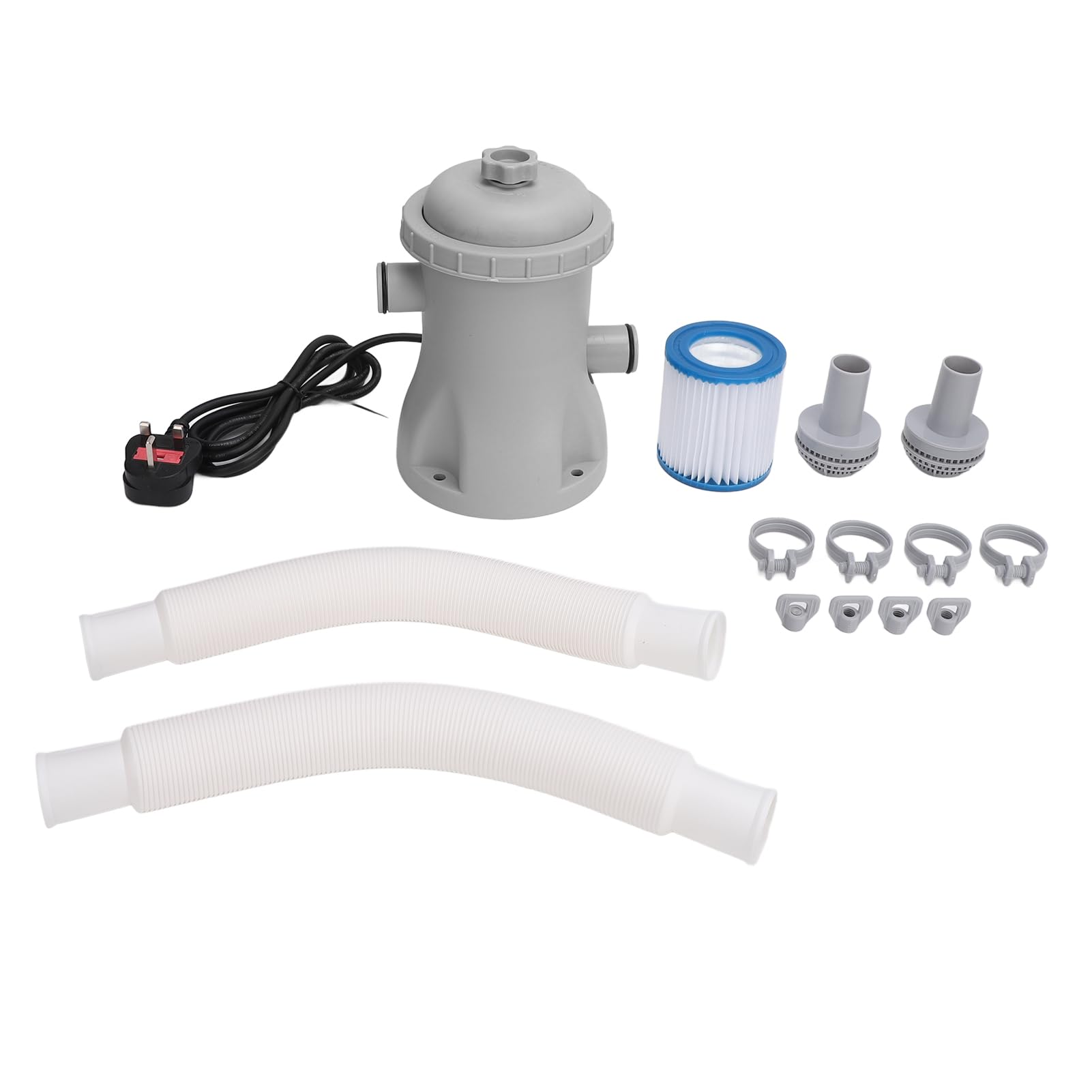 Clear Cartridge Filter Pump, 330 Gallon Ground Swimming Pool Pump, Electric Pool Pump System, Water Filter Pump for Garden, Patio, Pools Cleaning (UK 220V)