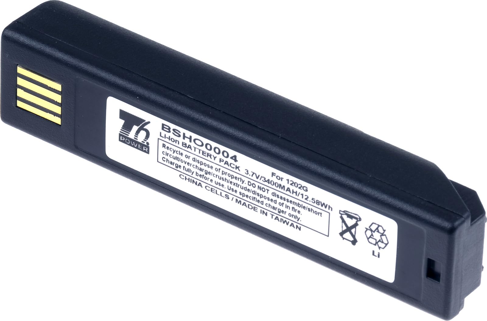 Akku für Honeywell Barcodescanner, Teilenummer BAT-SCN01, Li-Ion, 3,7 V, 3400 mAh (12,5 Wh), schwarz