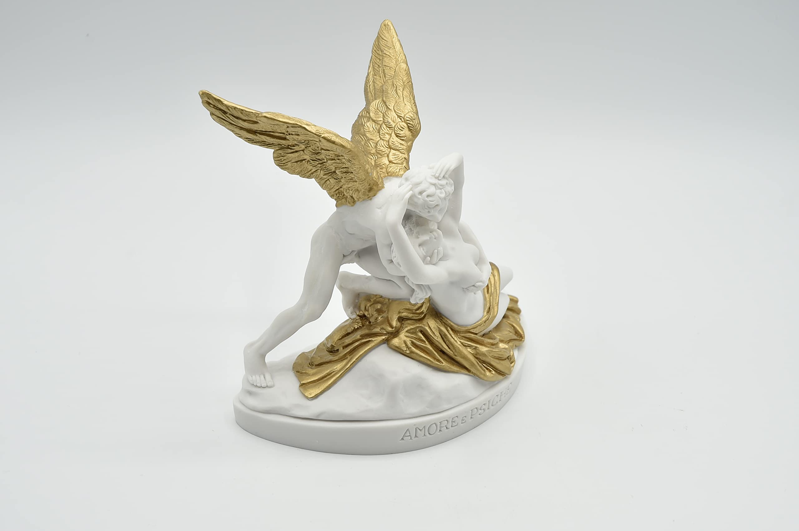 GINGERSHOPONLINE Busto Statua Design: Amore e Psiche (versione dipinta oro) - Riproduzione busto, scultura in marmo e resina - circa 13 cm, 350 gr. - Prodotto Made in Italy - Idea Regalo Casa
