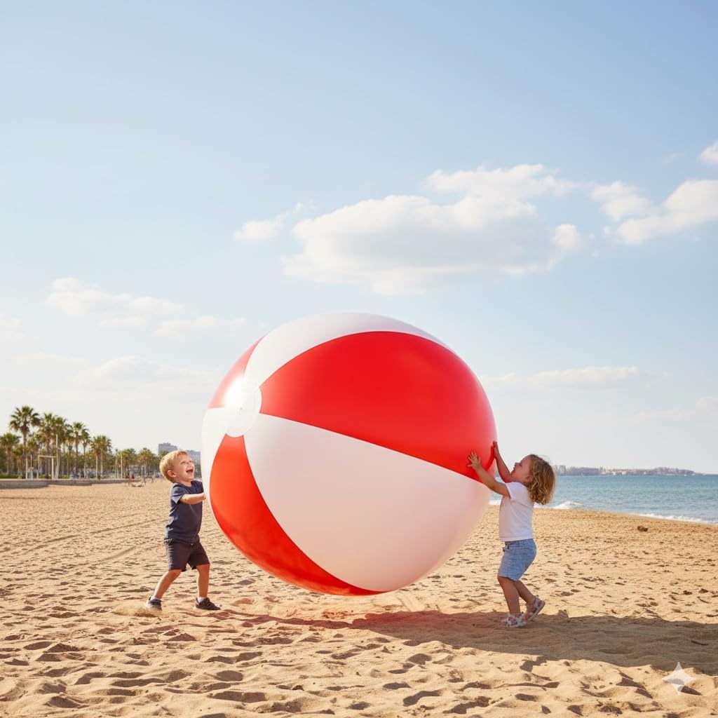 Dozer Ballon de plage gonflable géant XXL de 300 cm de circonférence, idéal pour la piscine, le jardin et les événements, festivals, fêtes d'anniversaire, jouet d'été