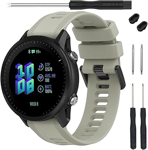 Miniatura 9 de TopPerfekt Correa para reloj Garmin Forerunner 955 – Correa de repuesto de silicona suave para reloj inteligente 955 compatible con mujeres y hombres