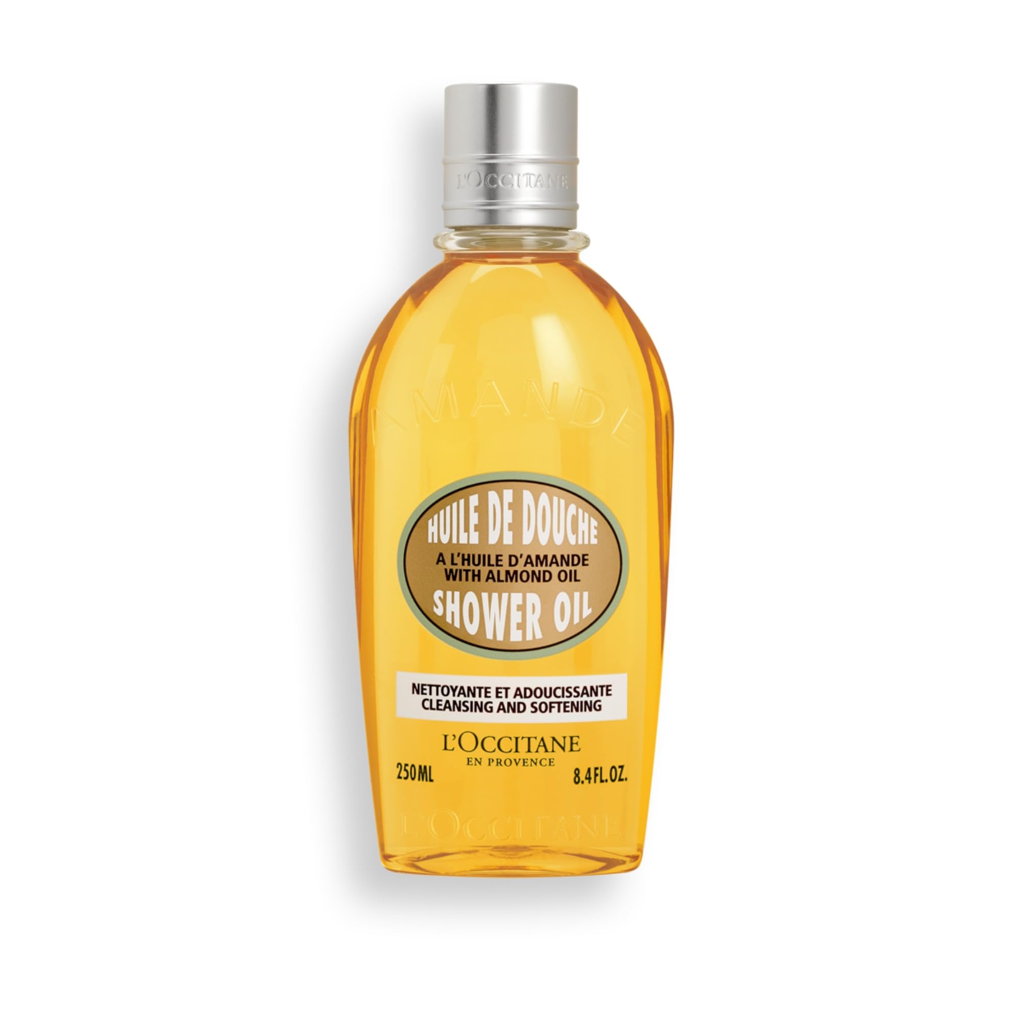 L'OccitaneCleansing & Softening Almond Shower Oil, Body Wash & Shaving Base Purifies & Smooths Without Drying Skin, Milky Lather, Nourishing Skincare