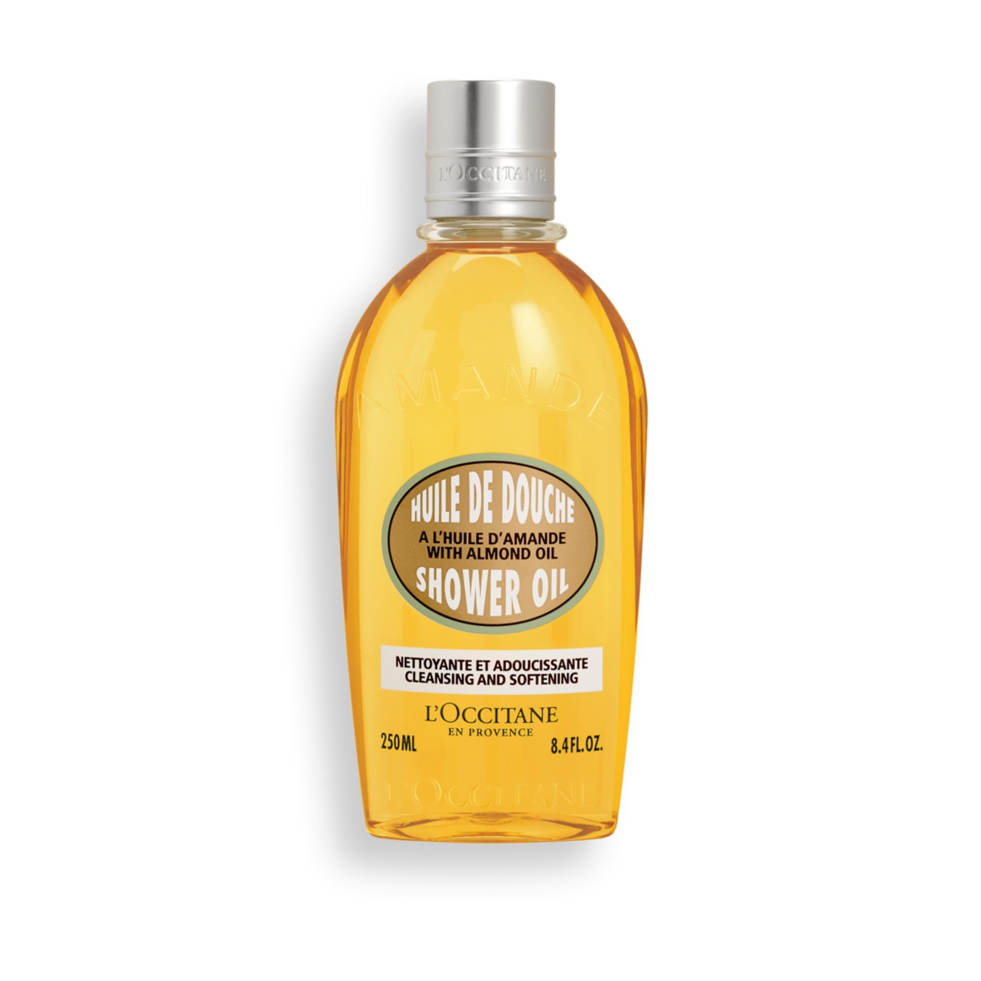 L'OCCITANE Almond Shower Oil 250ml | Moisturising & Nourishing | Vegan & 99% Readily Biodegradable | Luxury & Clean Beauty Body Wash for All Skin Types