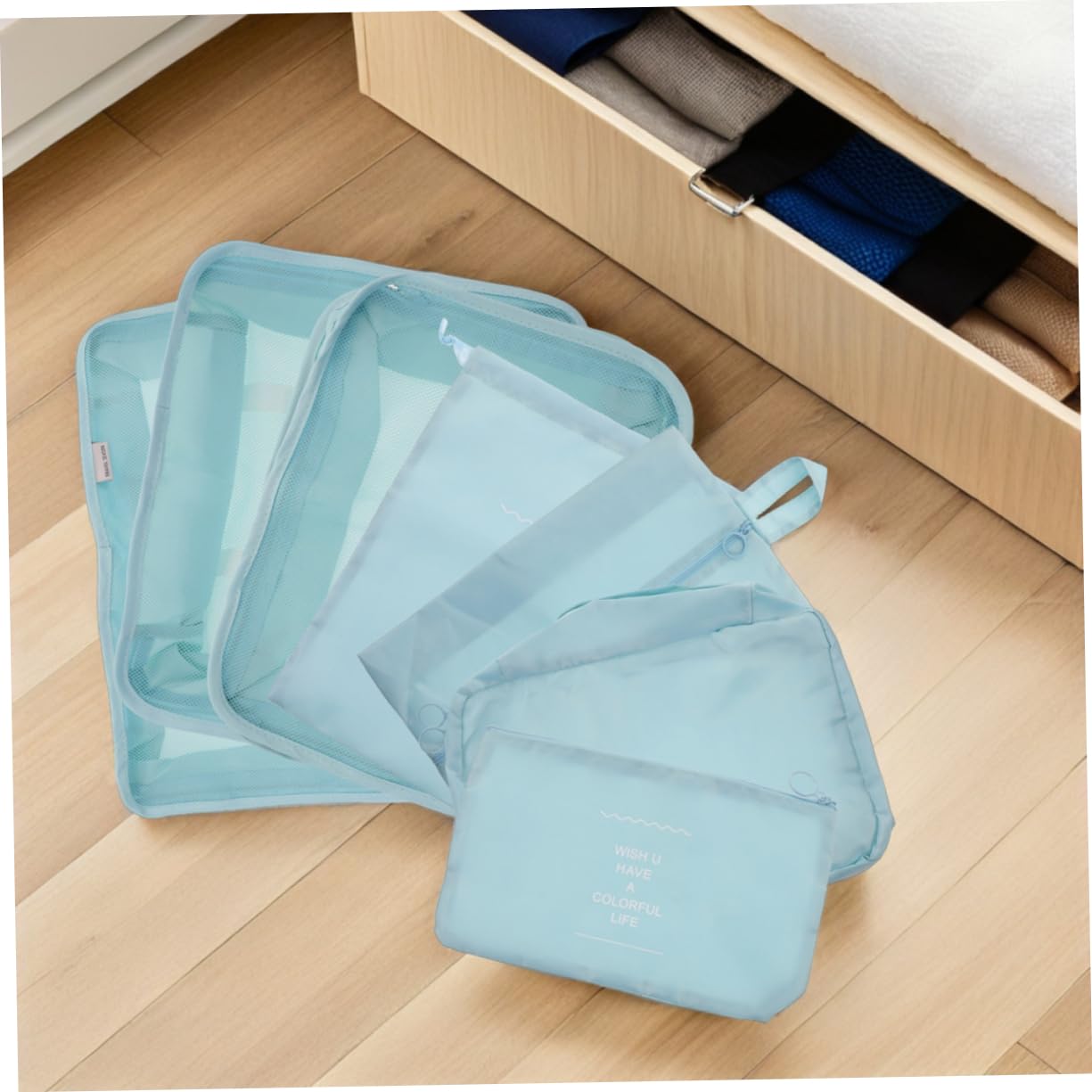 iplusmile 14pezzi Organizer per Valigia da Viaggio Cubi di Compressione per Imballaggio Borsa per Biancheria e Vestiti Organizzatore per Bagagli Tracolla Flessibile