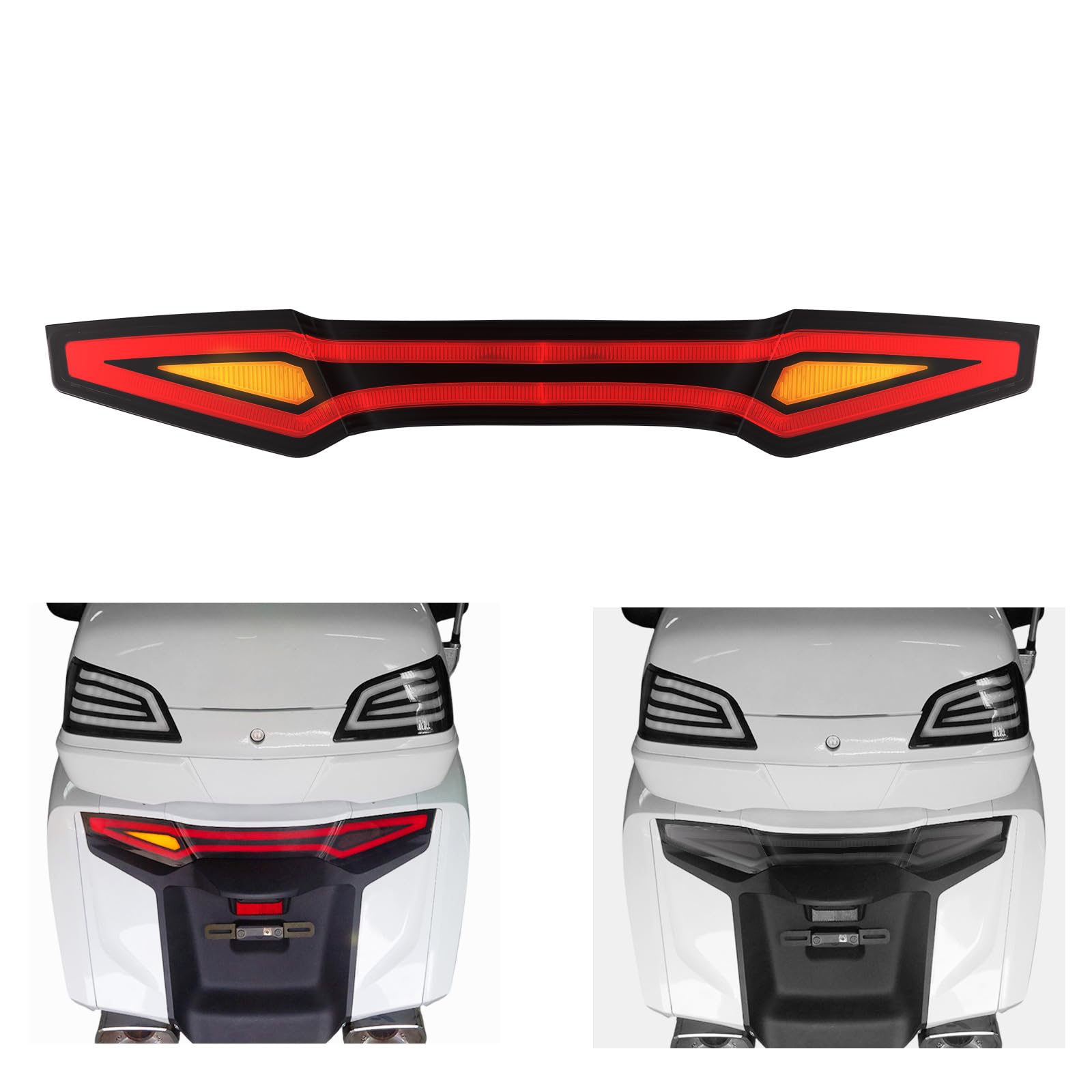 LUXEMOTO LED Tail Light for Goldwing GL1800 2012-2017 Tour Pack Only, 4-Pin Connector, Smoked Rear Brake Running Turn Signal Lamp for Honda Gold Wing