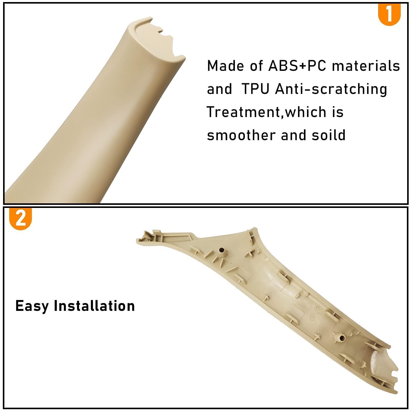 TTCR-II Tirador Puerta Compatible con Manijas Interiores Para Coche BMW Serie 5 F10 F11,Manijas Para Puertas,Tirador Puerta Derecha,Manijas Interiores F10 F11 520 523 525 528 530 535(2010-2016)-Beige