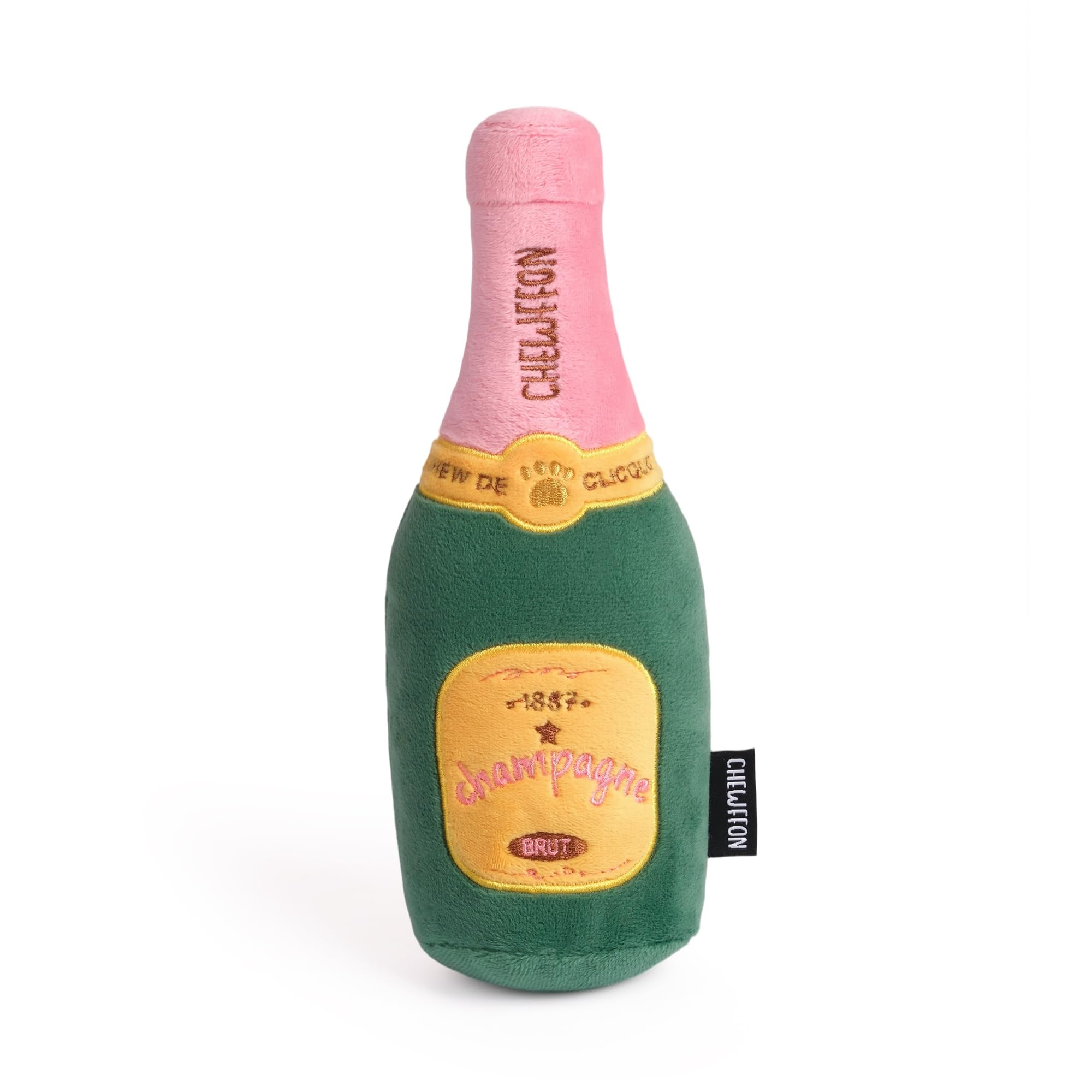 CHEWFFON Enrichment Hundespielzeug, Interaktives Quietschende Champagnerflasche Welpenspielzeug für Langeweile Plüsch Geschenk Geburtstag Spielzeug für kleine und mittelgroße Hunde
