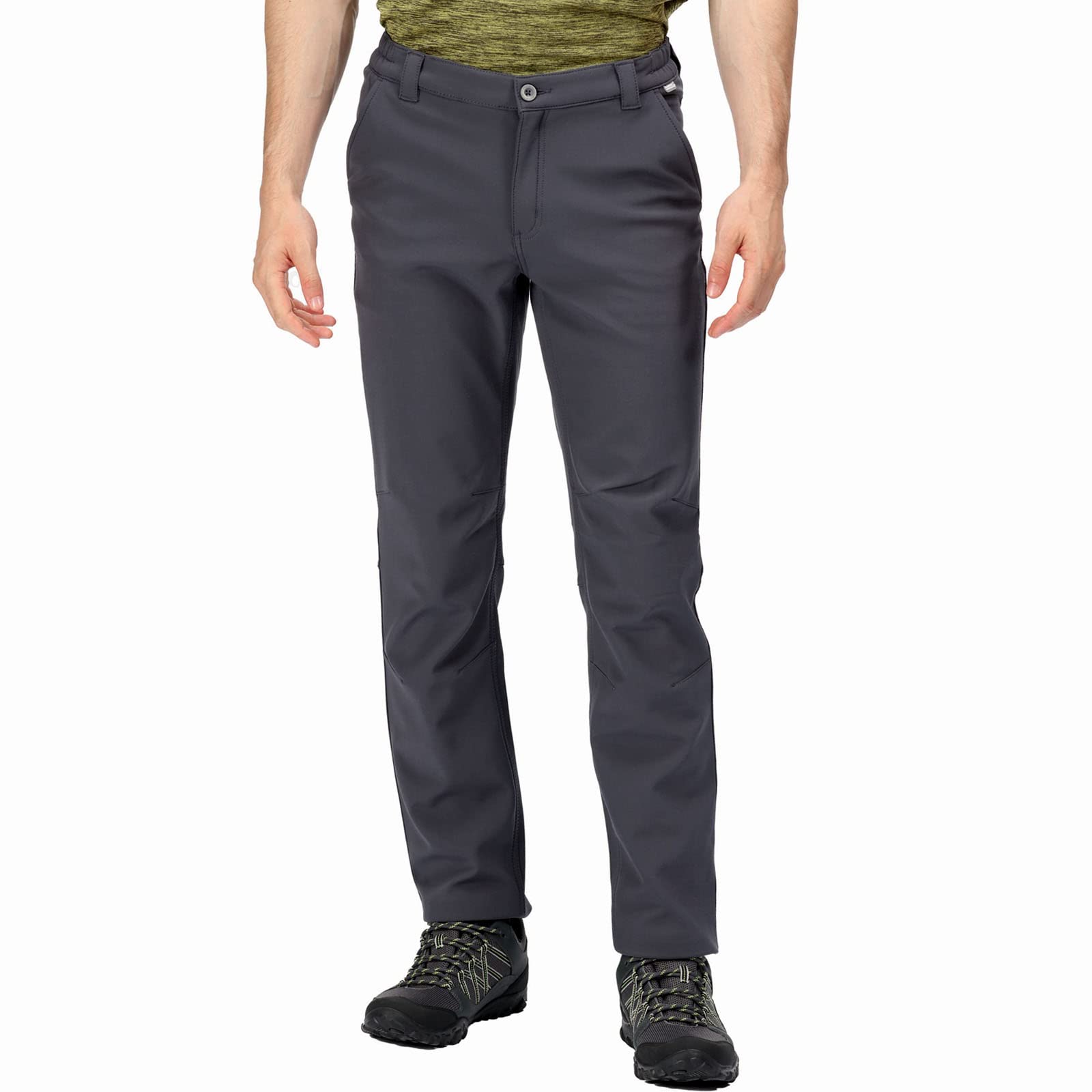 Regatta Mens Fenton Softshell Walking Trousers Water Repellent Outdoor Hiking Grey