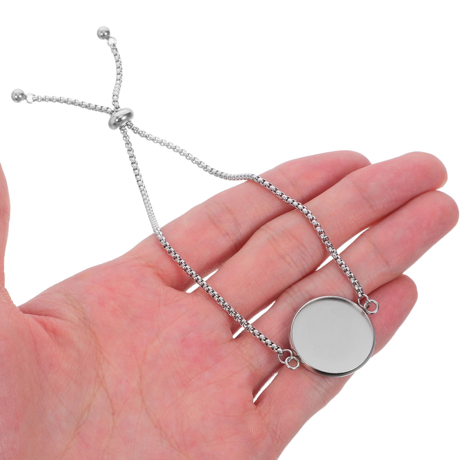 Brazalete Bisel en Blanco Ajustable de Acero Inoxidable 10piezas para DIY Joyas, Estilo Elegante y Sofisticado para Mujeres en Uso Diario