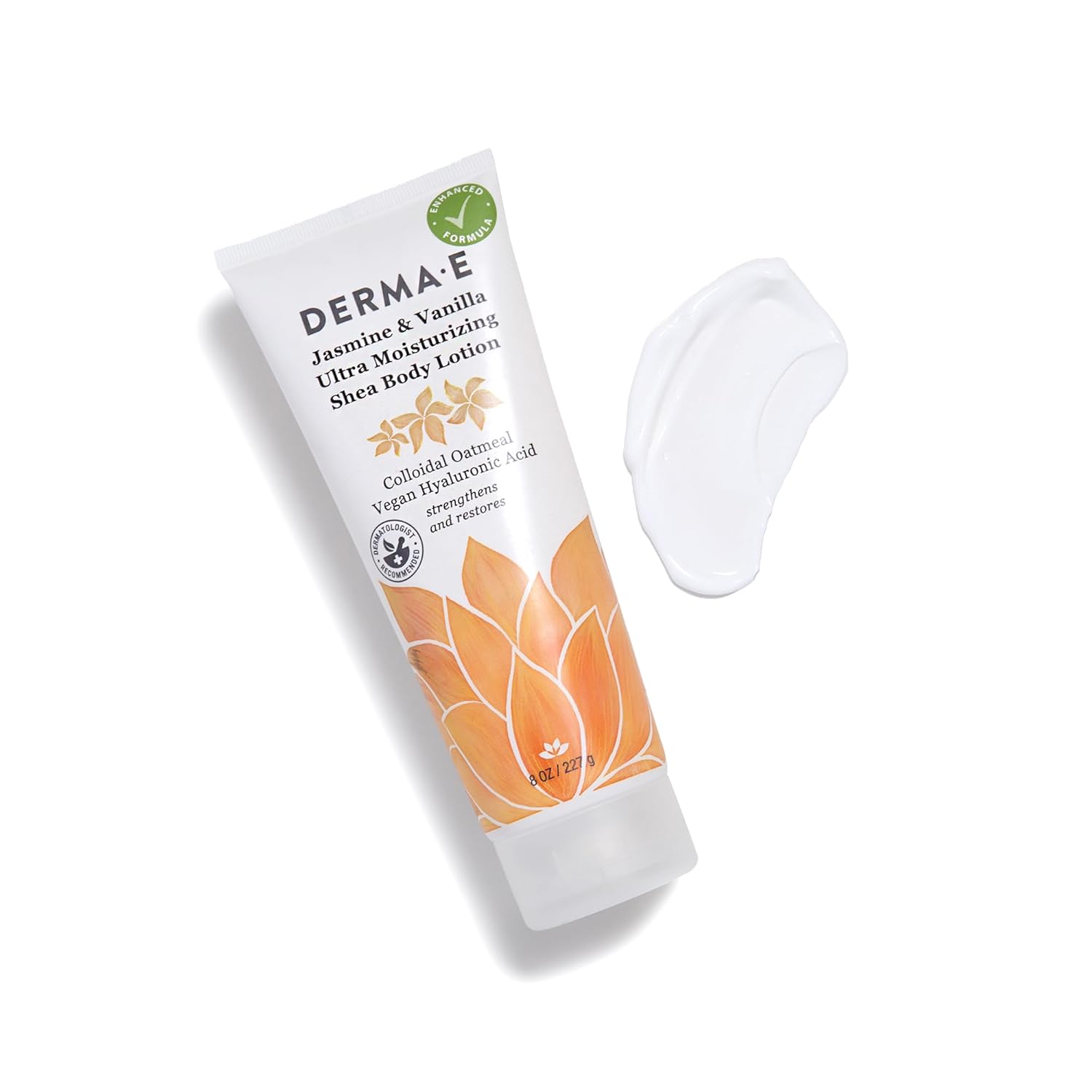 Derma E Jasmine and Vanilla Ultra Moisturizing Shea Body Lotion – Vegan Hyaluronic Acid and Vitamin E Moisturizer for Dry Skin – Cruelty Free Moisturizing Cream, 8 oz - Image 5