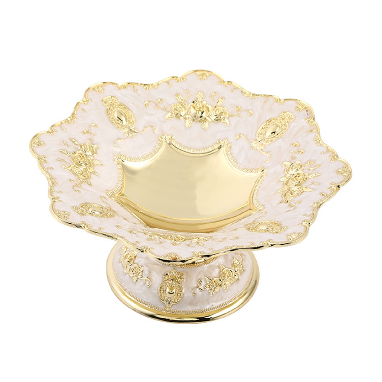 Kalttoy Snacks Serving Plate Dessert Storage Tray Fruit Plate Alloy Trinket Tea Tray for, Candy, Appetizer Fruit Trays for Serving for Party