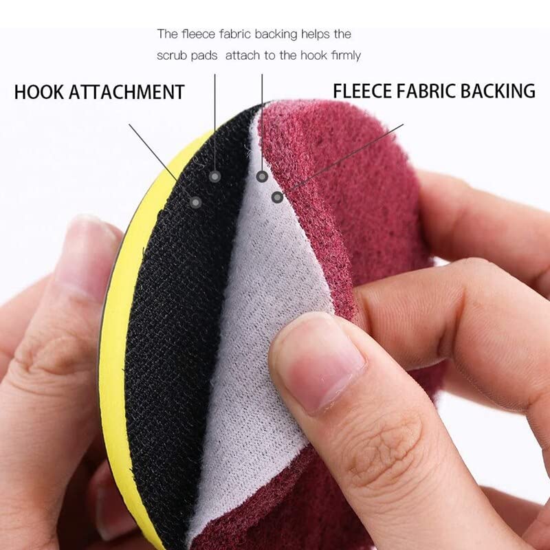 Tool Part for 32Pcs 4 Inch Drill Power Tile Scrubber Scouring Pad Cleaning Kit with 4 Inch Disc Pad Holder 3 Stiffness