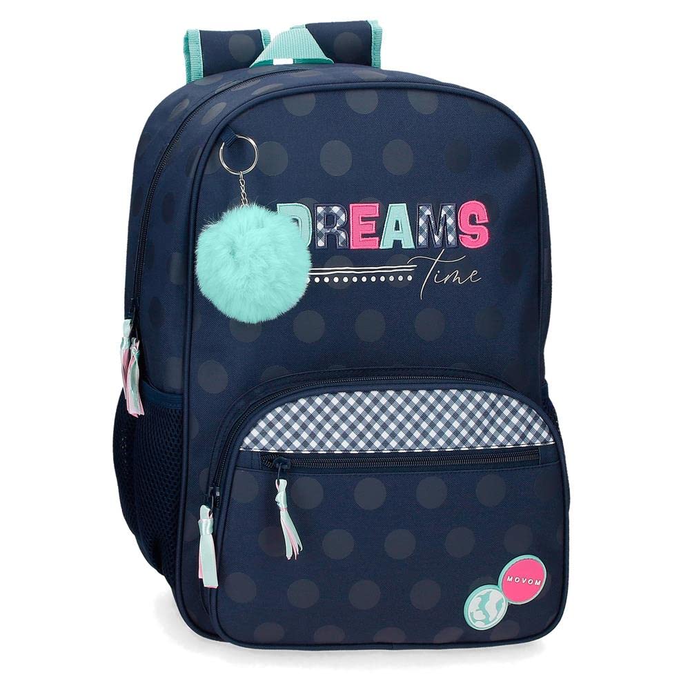 MOVOM Dreams time Mochila Escolar Adaptable a Carro Azul 30x38x12 cms Poliéster 13,68L