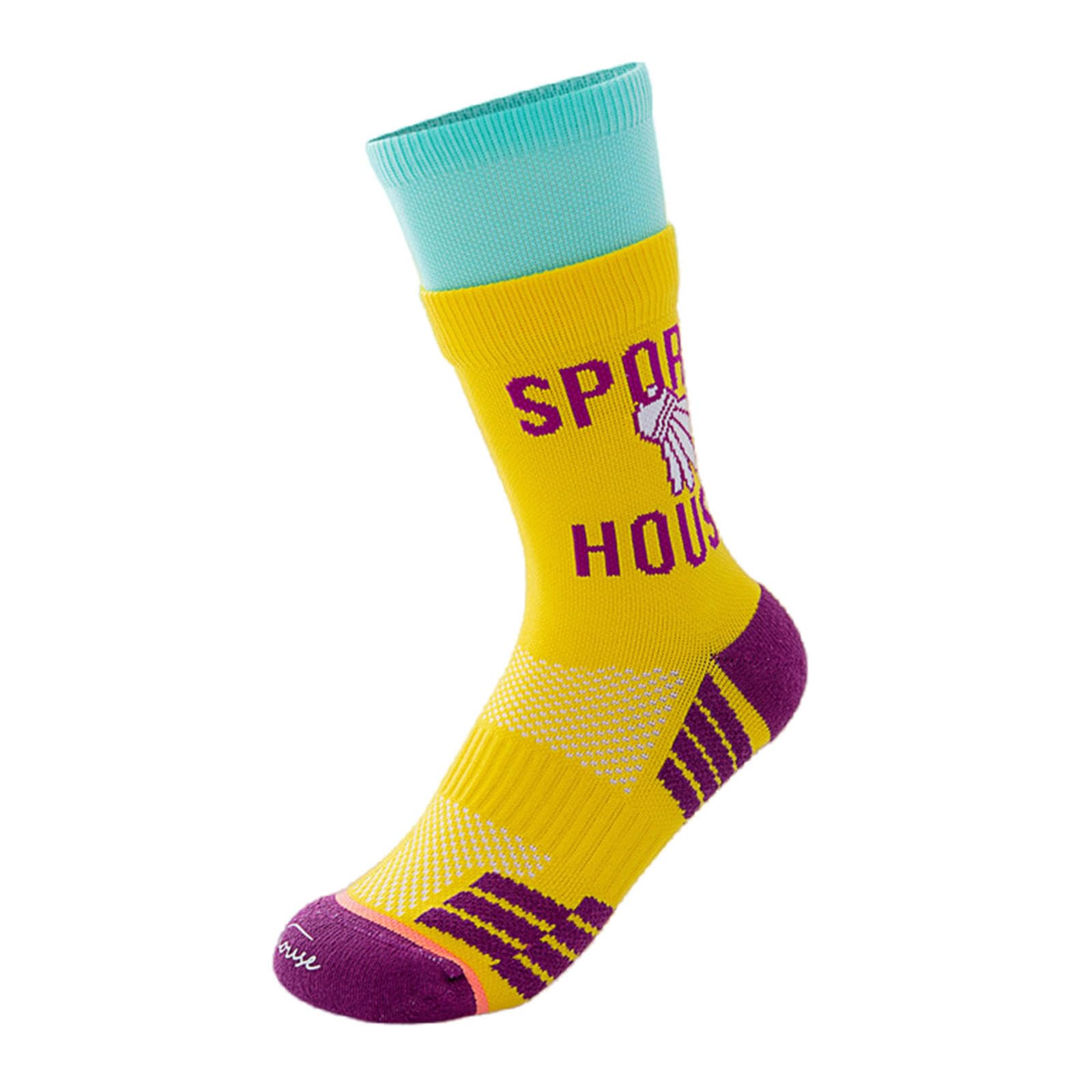 Skarpety męskie i damskie antypoślizgowe Mid-Tube skarpetki do badmintona Dół Dezodorant Outdoor Sports Socks Męskie i damskie prezenty damskie żółte
