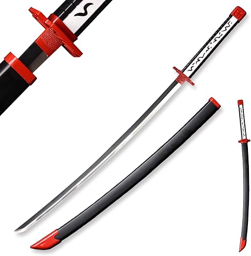 Sword fort Espada Akame de acero al carbono, hecha a mano, Katana de metal real, accesorios de anime, accesorios de cosplay, espada samurái, rojo y