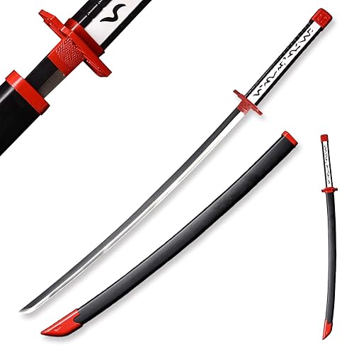 Sword fort Stainless Steel Akame Sword Real Metal Handmade Katana Anime Props Cosplay Props, Samurai Sword-murasame, Red/Black