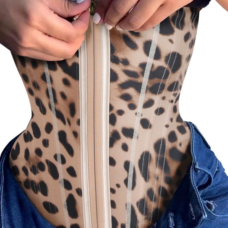 Image of SHAPSHE Waist Trainer for Women Tummy Control Workout Waist Cincher Corset Shapewear Postpartum Body Shaper with Zipper Hook