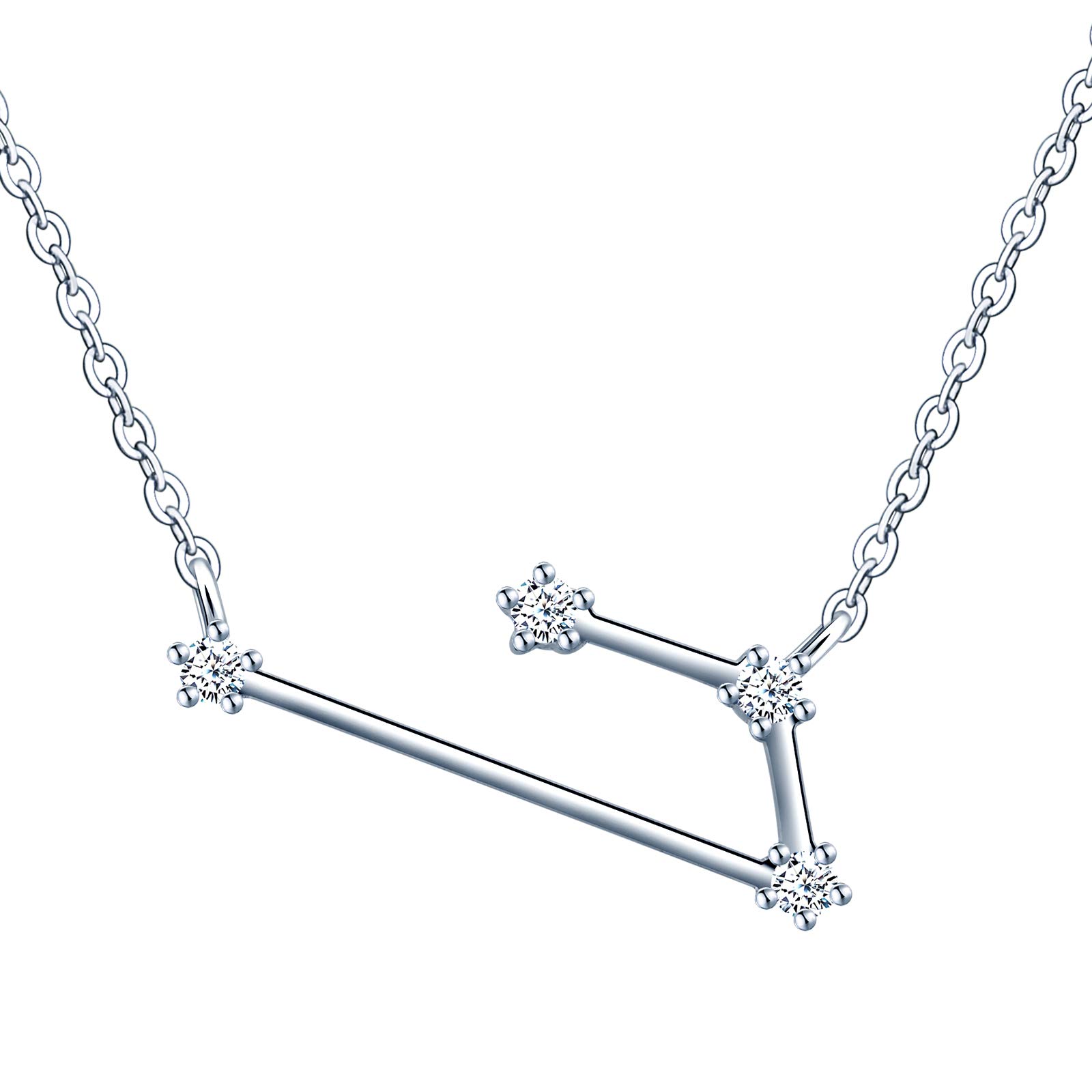 MicVivien Collar de plata de ley 925 para mujer con colgante de constelación, signo del zodiaco, 12 horóscopo, astrología, estrella collar con pendientes