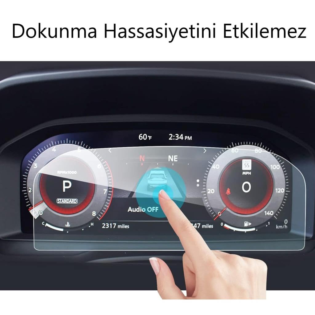 Engo Nissan Juke 12.3 İnç İle Uyumlu Ekran Koruyucu Dijital Gösterge Parlak