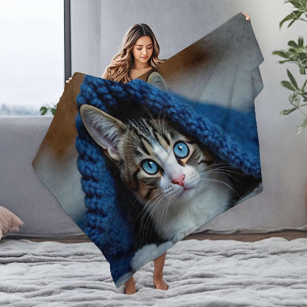 Couverture chauffante 125x150cm flanelle chat pour bébé