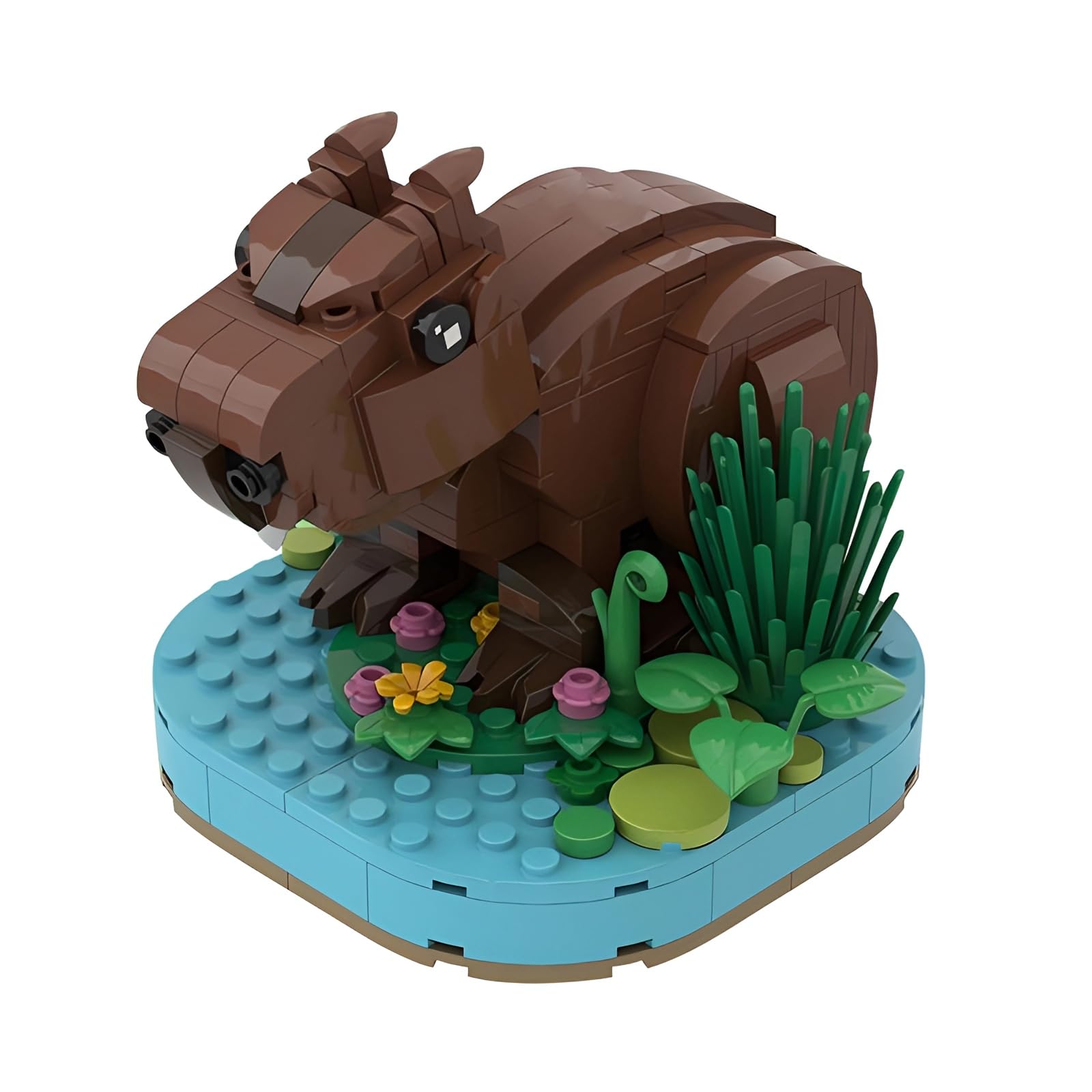 Capybara Building Blocks Set, MOC Wildlife Toy Building Bricks Kit, Creative Tropical Rainforest Creature Model for Adults and Teens, Gifts Idea for Boys and Girls Aged 14+