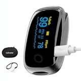 Rechargeable Pulse Oximeter Fingertip Oxygen Monitor Fingertip with SpO2 Pulse Rate and PI RR OLED Precision Fast Oximeter SpO2 Reading Outdoor Sports Home (Black)
