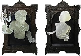 2 Pcs Fantôme Dans Le Décor De Miroir,Fantôme Dans Le Miroir 3D Décoration Murale Brille Dans Le Noir Pour Effrayante Hantée Gothique La Décoration De La Maison Du Salon,Sculptures Murales DéCoratives