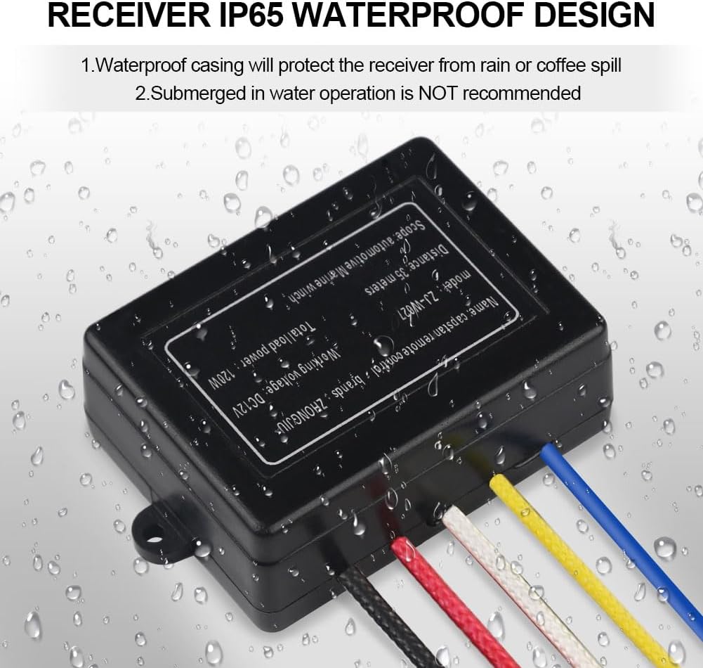 WATERWICH 2pcs Wireless Winch Remote Control Kit 12V Recovery Switch Universal for Truck Jeep ATV SUV