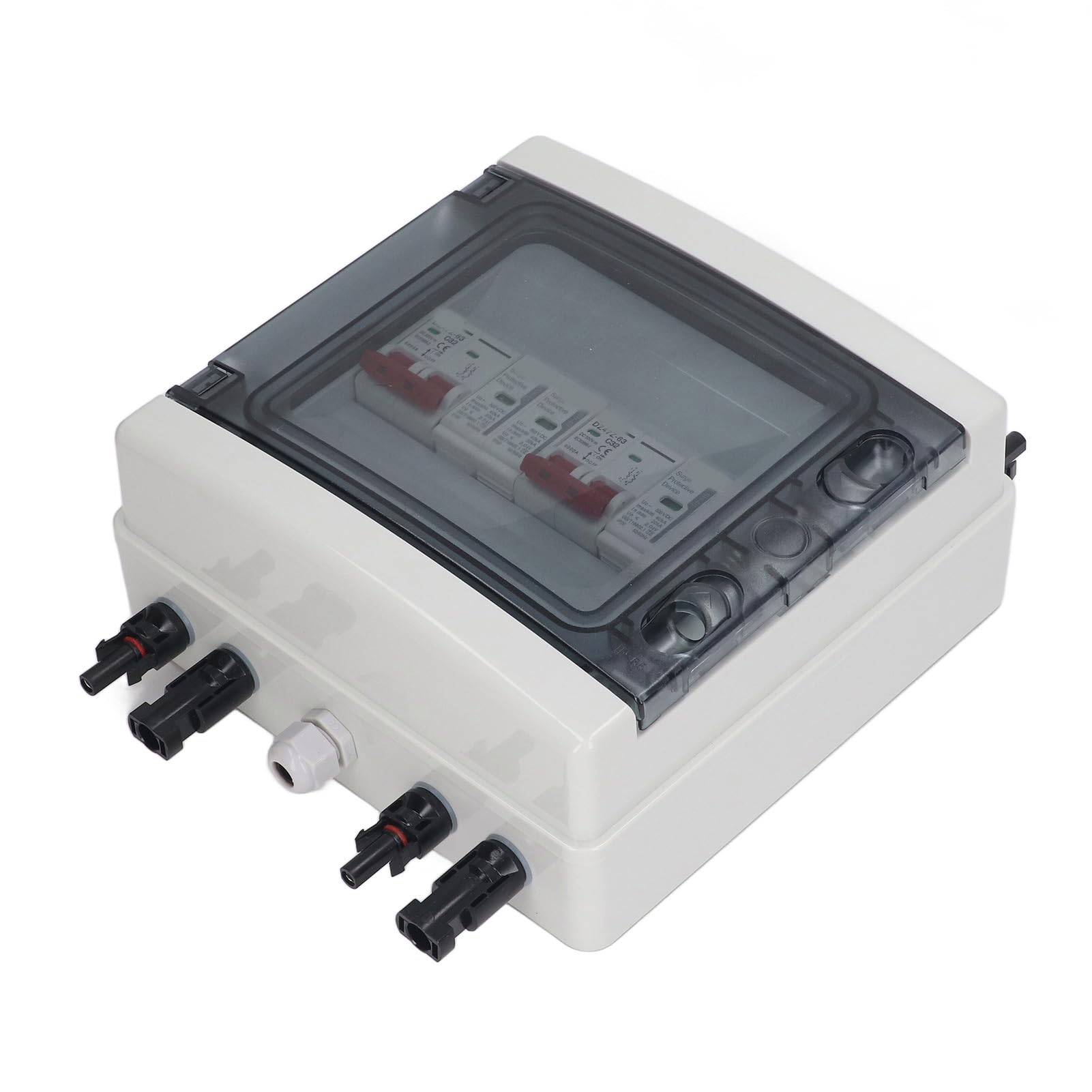Interruttore automatico fotovoltaico Sezionatore solare DC 500 V 32 A IP65 Scatola di protezione contro le sovratensioni impermeabile e antipolvere con finestra trasparente per