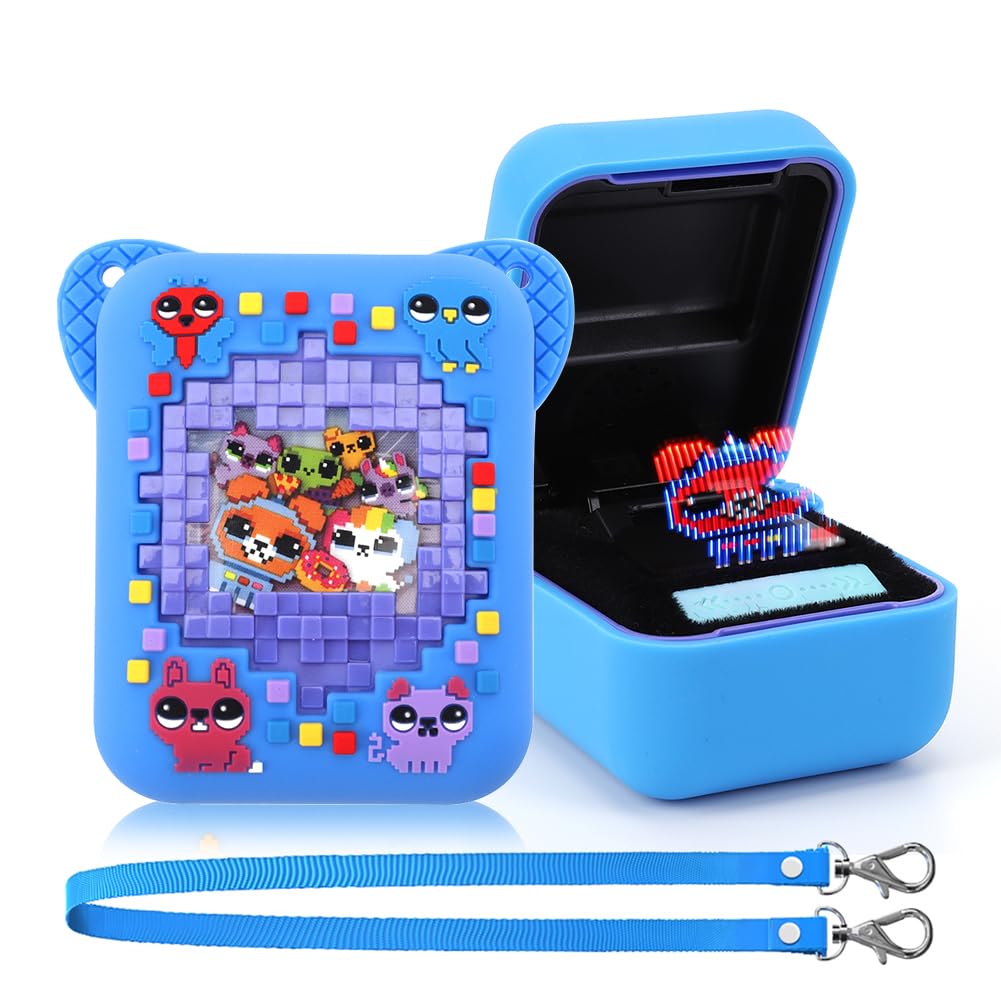 HpLive Funda De Silicona Para Juguete Bitzee Doghouse – Ajuste Perfecto, Colores Vivos (Azul, Rosa, Morado Y Multicolor), Ligera Y Con Correa De Transporte Para Uso Diario