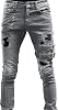 Mens Ripped Jeans Skinny Slim Fit Stretch Distressed Destroyed Jeans Denim Pants Moto Biker Pants with Pockets