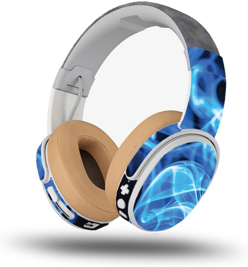 MightySkins Skin Compatible with Skullcandy Crusher Wireless - Blue Flames | Protective, Durable, and Unique Vinyl Decal wrap Cover | Easy to Apply, Remove, and Change Styles | Made in The USA